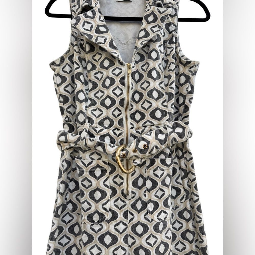 Show Me Your Mumu Jacksonville Cropped Geo Denim Jumpsuit Size Medium - Picture 10 of 13